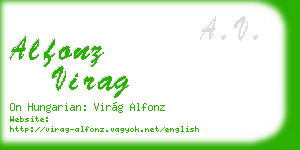 alfonz virag business card